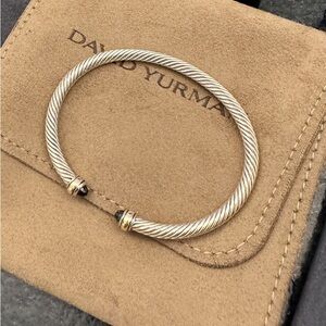 David Yurman Silver and Gold Cable Bracelet